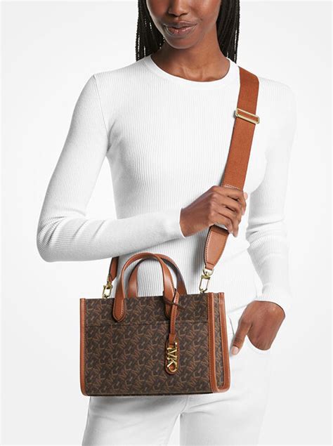 Gigi Small Empire Signature Logo Messenger Bag.